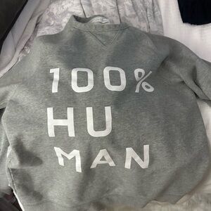 Everlane Gray Crewneck Sweatshirt with White 100% HUMAN Print